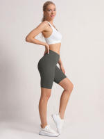 Shorts De Cintura Alta 2XXL Para Mujer En 16 Colores Estilo Fitness Con Bolsillos Y Compresión Ropa Deportiva Casual De Verano Nylon - details 13
