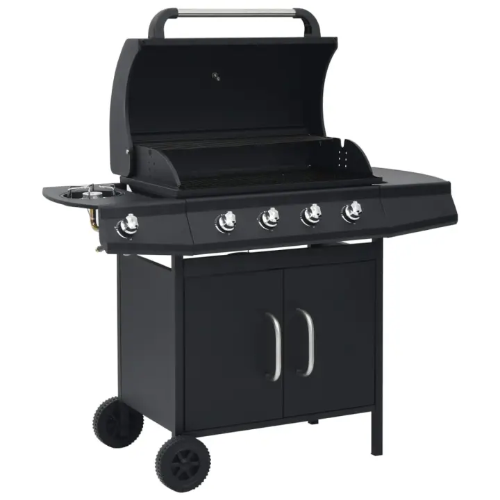 Barbacoa de gas con grill VidaXL 13900W 4+1 fogones con tapa protectora - 1