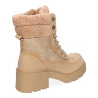 PuntoSalao Botines tacón bajo estilo leñador con borreguillo para mujer color kaki 2421 - Unos Botines de Tacón para Mujer Comodos y Elegantes Forrados de Borreguillo Adornos Metálicos Puntera Redonda y Cierre de Cordones para un ajuste cómodo y seguro. - details 2