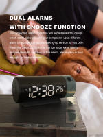 Reloj De Alarma Con Proyector Digital Rotativo De 180° Y Dimmer De Brillo Automático Para Dormitorios Mostrador Circular Moderno Material Plástico - details 4