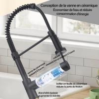 Grifo de Cocina giratorio de 360 ° con una sola Manija y rociador plegable de Arco Alto - details 3