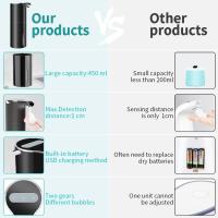 Dispensador automático de jabón sin contacto, moderno, cocina y baño, manos libres, volumen ajustable, batería de larga duración, compatible con jabón grueso y fino, fácil para niños pequeños, - details 2