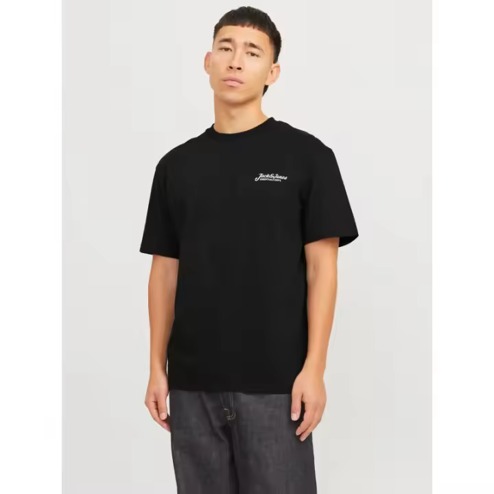 Jack&Jones - Camiseta Hombre - Manga Corta con Logo - Negro - Corte Relaxed - 1