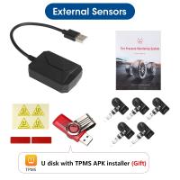 Sistema De Alarma Y Monitor De Presión De Neumáticos Para Coche TPMS Con Pantalla USB Para Navegador De Android Sensor De Temperatura Y Medidor De Ruedas - details 14