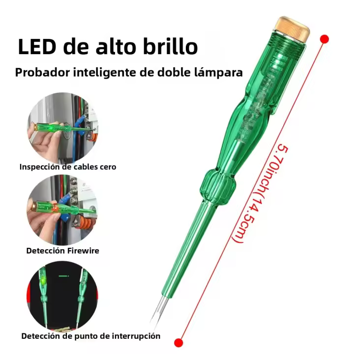 Linterna De Voltaje Portátil LAOA LED Prueba De Inducción De Línea Cero Detector De Energía Voltímetro Herramienta De Prueba - 1