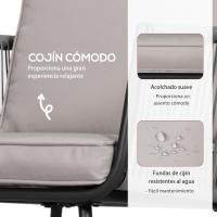 Outsunny Conjunto de Muebles de Jardín de Ratán Sintético 3 Piezas Conjunto de Mesa y 2 Sillas de Ratán con Cojines Acolchados Extraíbles para Balcón Terraza Patio Gris - details 4