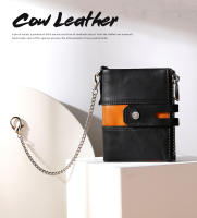 Cartera De Cuero Genuino Para Hombre HUMERPAUL Con Cadena Protección RFID Porta Tarjetas De Crédito De Calidad Para Viajes Estilo Business - details 0