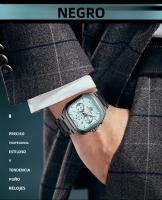Reloj De Cuarzo Para Hombre MINI FOCUS Con Dial Cuadrado Luminoso Resistente Al Agua Y Fecha Correa De Acero Inoxidable Multifuncional Casual - details 4