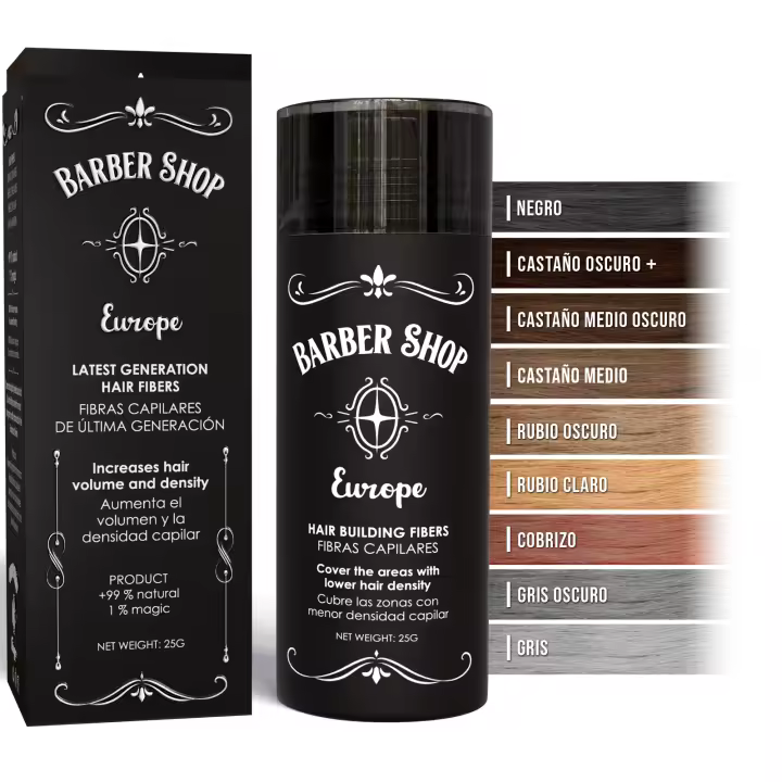 Barber Shop Europe -  FIBRAS CAPILARES - Microfibras Capilares - Fibra Capilar para Más Densidad y Disimular Calvicie - Polvos Pelo Hombre y Mujer - 1