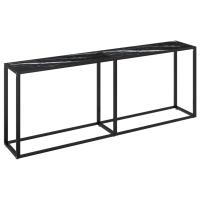 Vidaxl Mesa Consola Vidrio 200x35x75,5 Cm Transparente, Negro, Mármol Blanco y Más - Sofisticada Mesa Consola para el Hogar - details 1