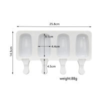 Molde De Hielo De Silicona Con 4 Agujeros Para Helado Y Postres DIY Herramienta De Fabricación De Popsicles Y Cubitos De Hielo Ecológica Y Resistente Al Calor - details 8