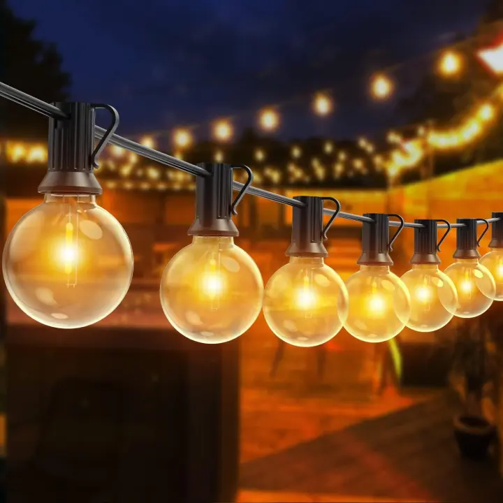 SOMY Guirnalda Guinguette Exterior, Guirnalda LED 30M con 50+2 Bombillas Irrompibles Guirnalda, Guirnalda Guinguette LED Impermeable IP44 para Terraza, Jardín, Boda, Accesorio de Fiesta para Maceta, Jardinera y Huerto - 1