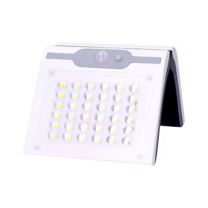 13aplique solar 2w 220lm 6.500k con sensor color blanco edm - 1