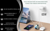 Cargador USB C Carga Rápida Marca NFMAXONE- Cargador USB Múltiple 5 Puertos - Enchufe Multiple USB C 65 W – Adaptador USB C Compatible con Samsung, iPad, iPhone, Huawei, Google, Carga Rapida.65W - details 0