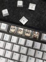 4pc Keycaps De Gato Siamés PBT Perfil Cherry R4 5-lados Sublimación De Tinta Para Teclados Mecánicos Cherry Gateron MX Switches - details 0