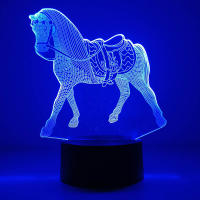 Lámpara De Noche LED 3D Ilusión Caballo Para Dormitorio Decoración De Luces De Navidad Regalos Para Niños Luz De Mesa Infantil - details 2