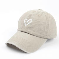 Gorro De Béisbol Multifuncional Para Mujeres Y Hombres Con Bordado De Corazón De Durazno Lavado Suave Y Delgado Para La Primavera Y El Verano - details 0