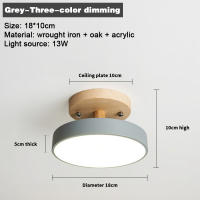 Lámpara De Techo Redonda De Madera Industrial Para Entrada Sala De Estar Comedor Dormitorio Estudio Baño Iluminación Moderna - details 9