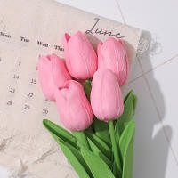 5Pcs Bouquet De Tulipes Artificiales PE Para Decoración Interior De Hogar Y Jardín Decoración De Boda Y Vaso Exterior - details 9