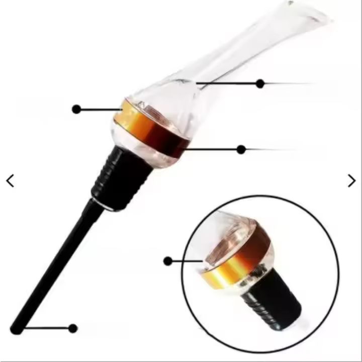 Aerador De Vino Profesional 2-en-1 Que Se Adhiere a Cualquier Botella De Vino Mejora El Sabor Y El Bouquet Spout Pourer De Botella De Vino - 1