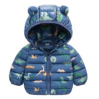 Chaqueta De Poliéster Para Niños Con Capucha Y Cierre De Cremallera Outerwear Ligera Para Otoño Con Estampado De Dinosaurio Cartoon - details 17