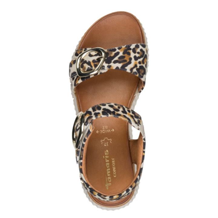 Cómoda  88721 PIEL BEIG LEO: sandalia piel con plantilla acolchada, velcro, cuña 5 cm y suela goma flexible. Cómodas, sin rozaduras. ¡Cómpralas ahora! Altura Tacón bajo (3-5 cm) Referencia