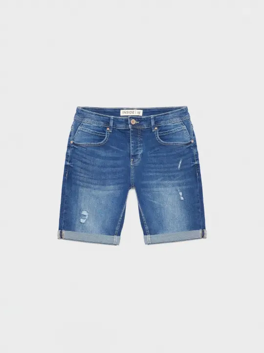 Bermuda denim en color azul desgastado INSIDE - 1