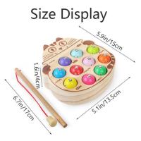 Juego De Pesca Magnético De Madera Para Niños Juguetes Inteligentes Montessori De Desarrollo Motor Fine Y Juego De Rol Tema Animales Y Naturaleza Regalo Para Niños Y Niñas - details 16