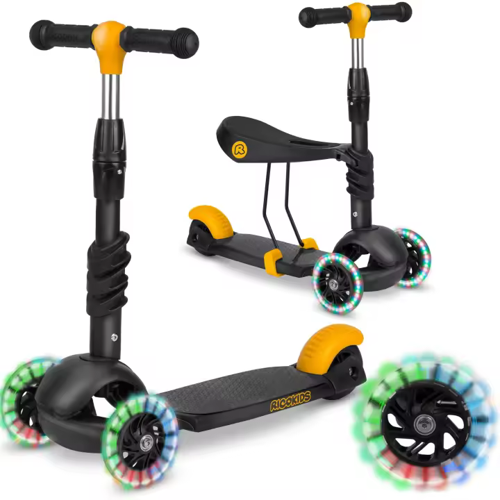 Patinete de 3 ruedas Ricokids Cubi - Negro y naranja - 1
