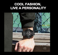Reloj De Cuarzo Para Hombre De 48mm Con Dial Negro Y Diseño De Agujeros En Blanco Y Negro Estilo Deportivo Resistente Al Choque Y Al Agua - details 14