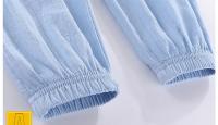 Pantalones De Verano Para Niños Y Niñas Algodón Lino Cintura Elástica Color Sólido Ropa Infantil Tallas 100-160cm - details 14