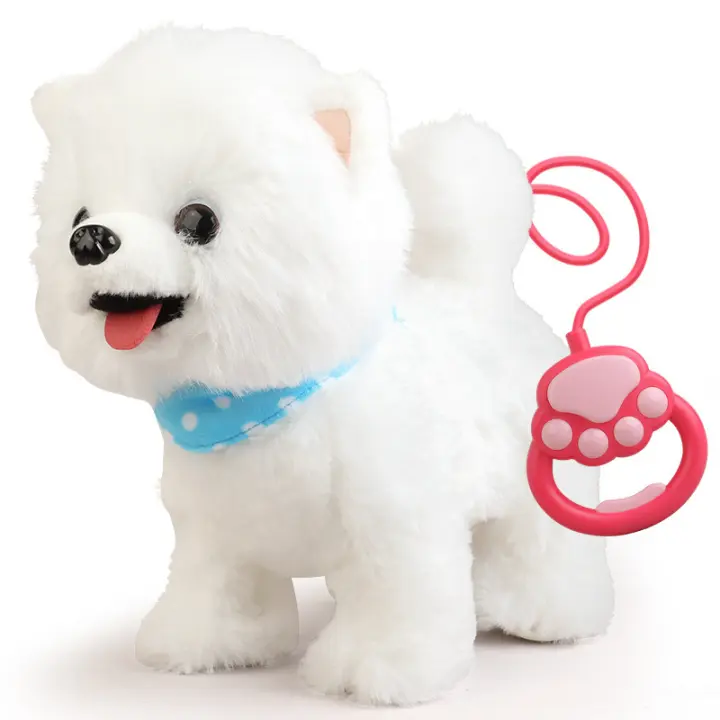 Perro de juguete que camina ladrando con correa de control remoto cachorro mascota electrónica niños juguete interactivo mascota cuerpo vivo Furby perro juguete ladra y anda pets alive - 1