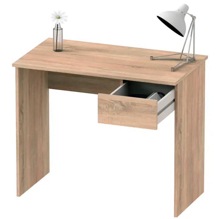 Briebe Nova Escritorio, Mesa de Ordenador 75x90x50cm, 1 Cajón, Oficina, Habitación Juvenil, Desk, , Madera - 1
