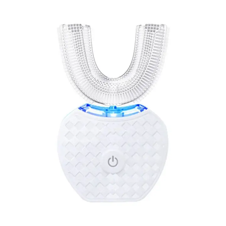 Cepillo de dientes ultrasónico automático,Cepillo De Dientes En Forma De U，Cepillos de dientes ultrasónicos de 360 ​​° Cepillo de dientes eléctrico y Kit de blanqueamiento dental，para Cargar IPX7 a Prueba de Agua - 1