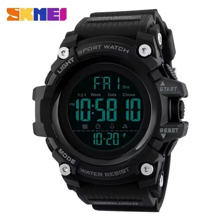 Reloj Deportivo SKMEI 1384 Para Hombre Con Cronógrafo Y Contador Regresivo Resistente Al Choque Pantalla Digital Suave De PU Apta Para Natación 5Bar - 1