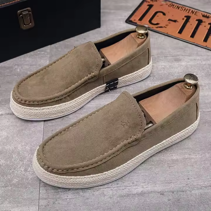 Zapatos Casuales Para Hombre Ligeros Y Transpirables Zapatillas De Caminar Antideslizantes Para Conducir Comodidad En Corduroy EVA Caña De Madera Material De Suela De Goma - 1