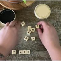 Juego De Solitario De Crisscross Con 12dices Alfabeto Scrabble Juego De Entrenamiento Mental Interactivo Figura De Madera - details 4