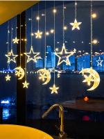 Curtain Garland LED De Estrella Y Luna Para Decoración De Eid Mubarak Y Ramadan Adorno De Navidad Para Casa Y Eventos Musulmanes Decoración De Fiesta Islámica - details 19