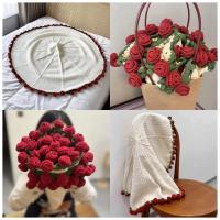 Manta De Rosas Terminadas En Crochet Suave De Acrílico Para Regalo De Día De La Madre Para Mamá Manta Para Sofa Y Cama - details 9