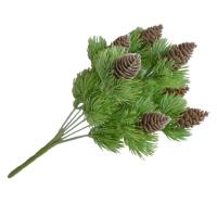 Árbol De Pino Artificial Con 7 Ramas Hojas Botánicas Verdes Simulación De Conos De Pino Para Jardín Decoración De Casa Y Bodas - details 2