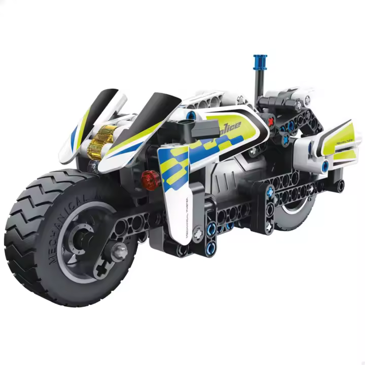 Juego Construccion Moto Policia retrofriccion 193 piezas. 7x19x9 cm (Color Baby 39027) - 1