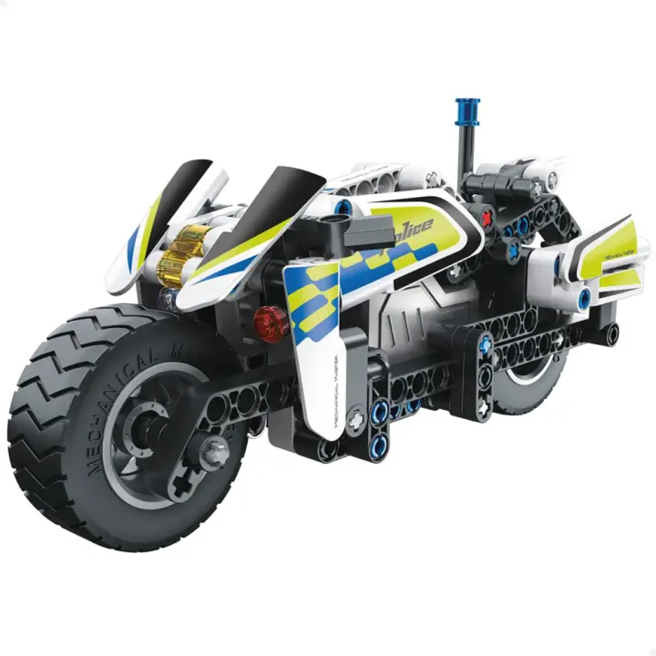 Juego Construccion Moto Policia retrofriccion 193 piezas. 7x19x9 cm (Color Baby 39027) - 1