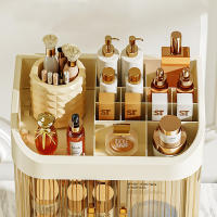 Organizador De Maquillaje De Lujo Para Escritorio Caja De Almacenamiento De Cosméticos Resistente Al Polvo Soporte Para Labiales Y Mascarillas Faciales Plástico - details 6