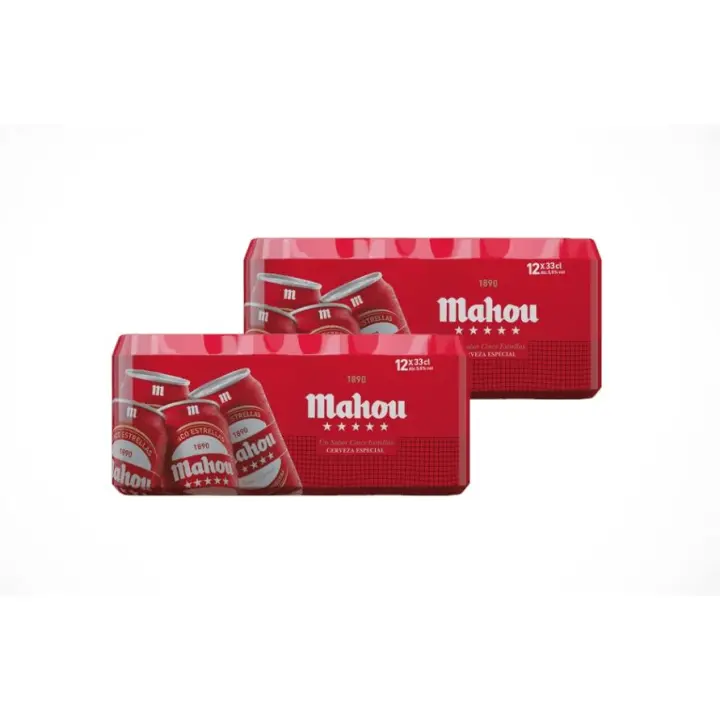 CERVEZA 5 ESTRELLAS MAHOU LATA 33CL P-12 PACK DE 2 - 1