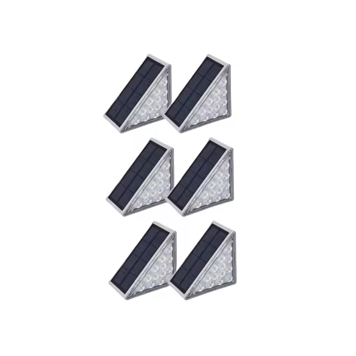Luz de Escalera para Exterior IP67 Impermeable Luces Solares para Exterior Blanco Cálido 3000K Luz Lámpara Solar Auto ON/OFF Escalera iluminación LED para Jardín Patio Paquete de 6 - 1