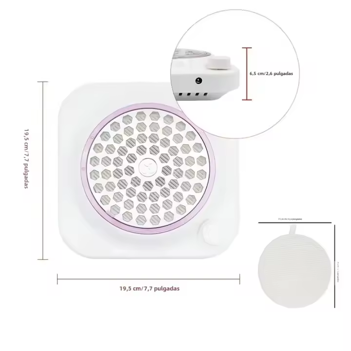 Coleccionador De Polvo De Uñas 4500RPM Con Filtro Reutilizable Ventilador De Vacío Potente Para Técnico De Uñas Acrílicas - 1