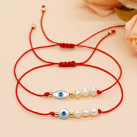 Pulsera De Perla De Agua Dulce Para Mujer Niña Y Niño Roja Amuleto Del Ojo Maléfico Joyería De Amistad Estrella Corazón Encanto Con Cuentas Pulsera Bohemia - details 0