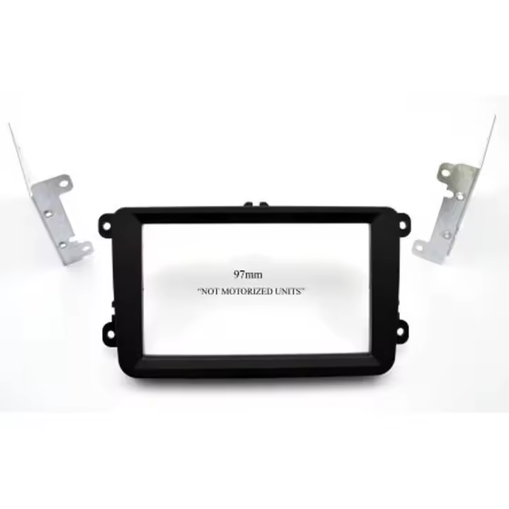 Marco Radio 2din con Fijaciones metálicas y acabado biselado compatible.  SEAT VW SKODA - 1