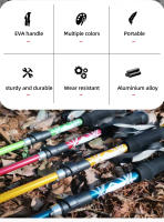 Palo De Caminar Plegable Para Senderismo Y Camping Con 5 Secciones Manija Antideslizante De Espuma Telescópico Fácil De Guardar Para Ancianos Material De Carbono Acero Inoxidable - details 1