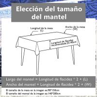 Mantel antimancha impermeable con diseño cuadrado dibujos abstractos. - details 2